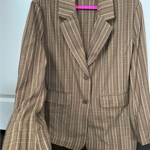 Princess Polly Brown Plaid Blazer